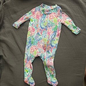 Lilly Pulitzer x pottery barn kids footie zip up